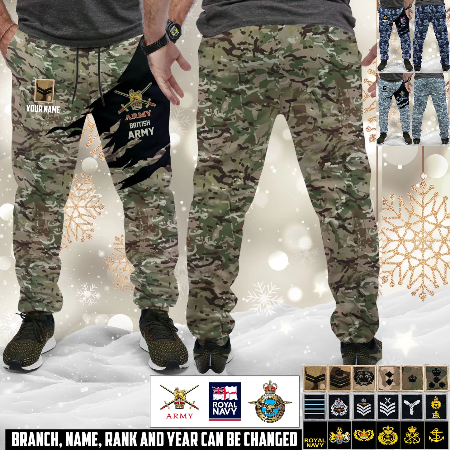 Personalized UK Soldier/ Veteran With Name And Rank Unisex Jogger - 17584128