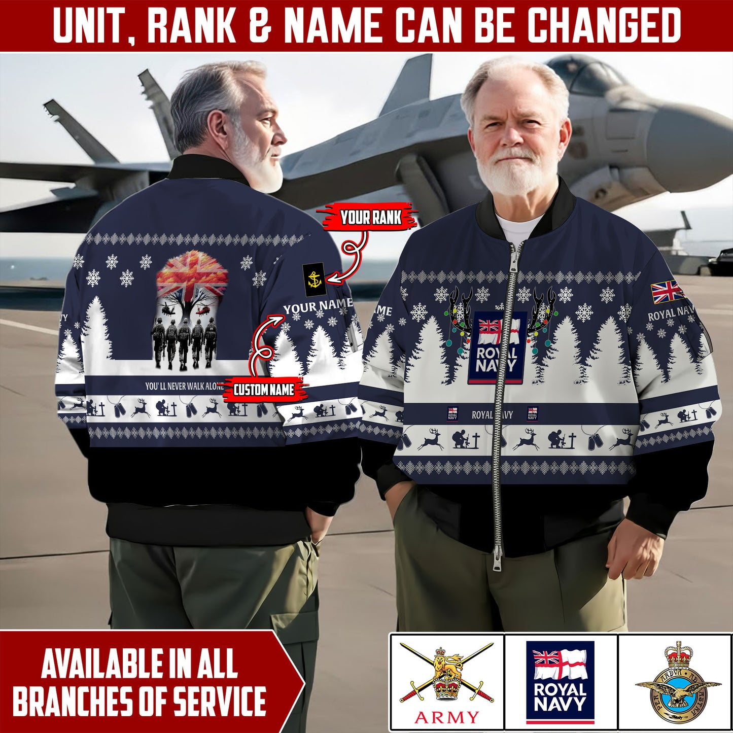 Personalized UK Soldier/Veteran Camo with Name And Rank Sweater All Over Printed - 17298144