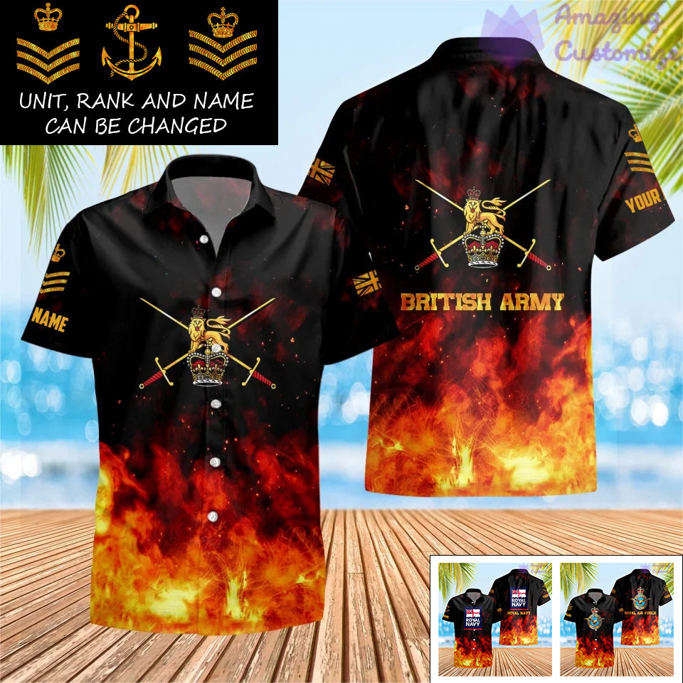 Personalized UK Soldier/Veteran Camo with Name, Rank Hawaii All Over Printed - 17259264