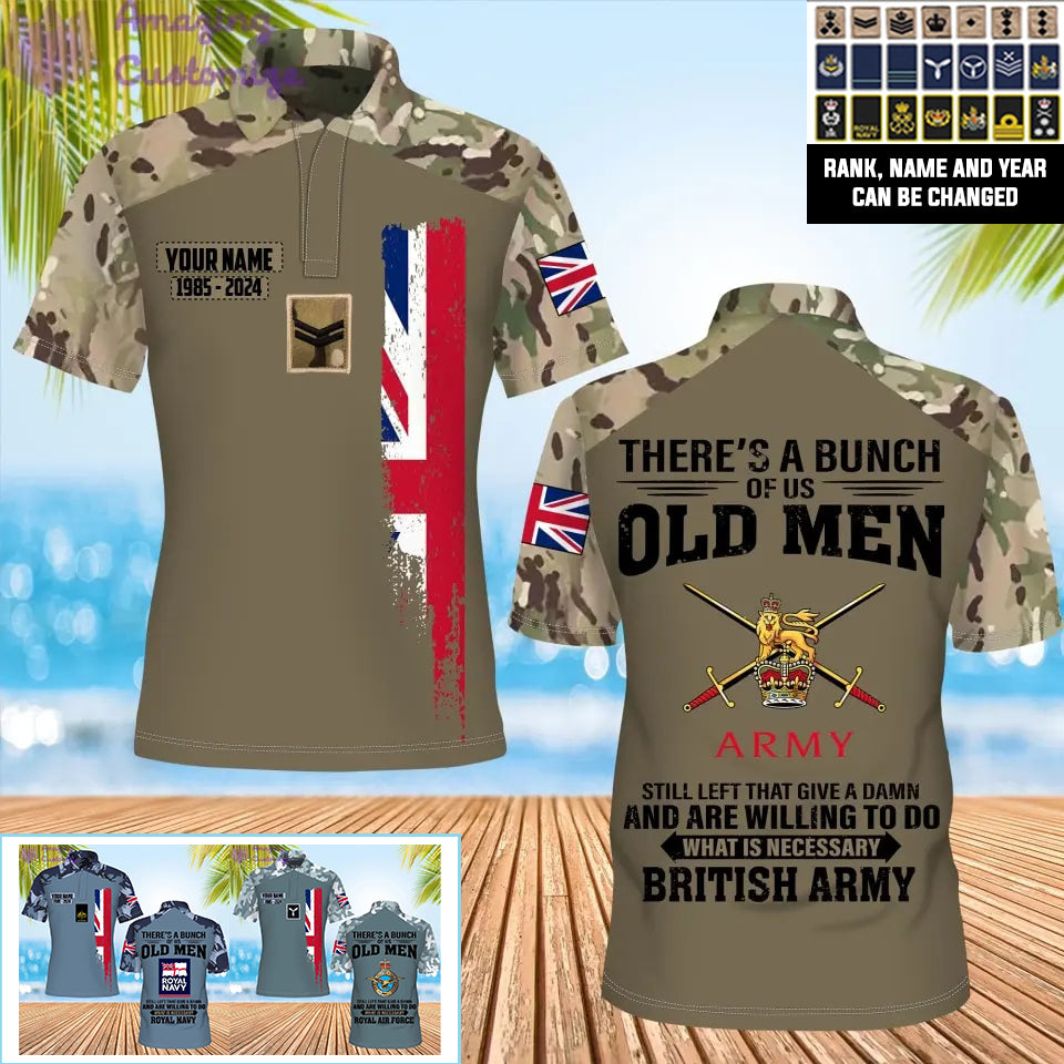 Personalized UK Soldier/Veteran Camo with Name, Year and Rank POLO All Over Printed - 17217792