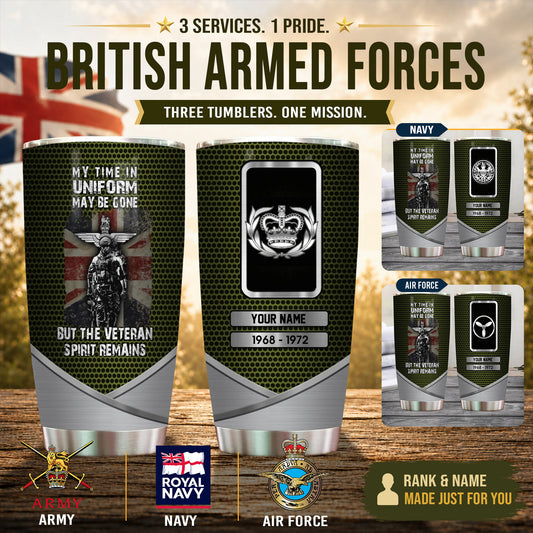 Personalized UK Veteran/ Soldier With Rank, Name And Year Camo Tumbler - 1757289602