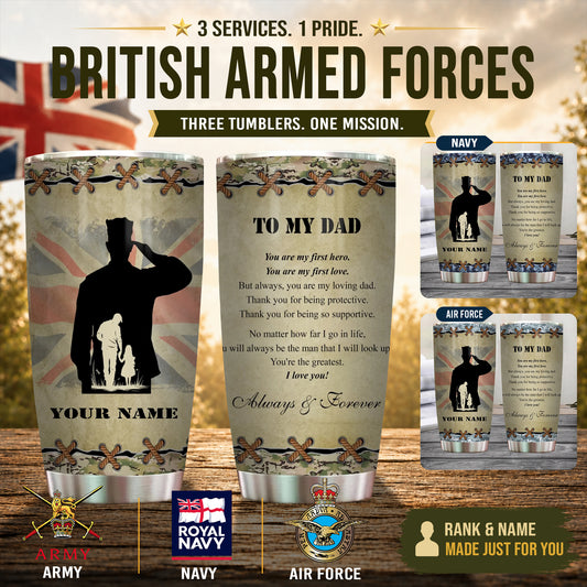 Personalized UK Veteran/ Soldier With Name Camo Tumbler - 1757289601