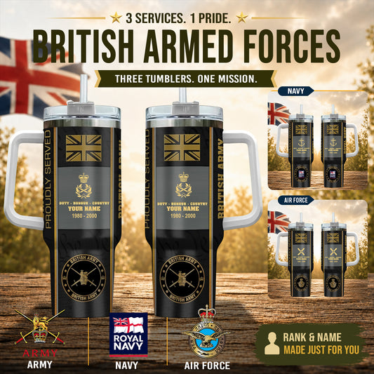 Personalized UK Veteran/ Soldier With Rank, Year And Name Camo Tumbler - 17434656