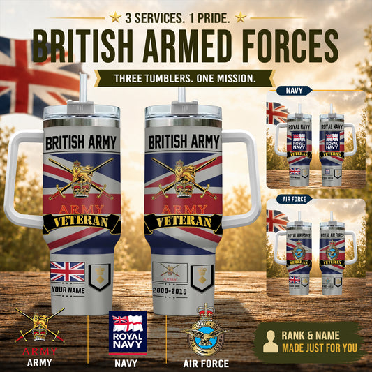 Personalized UK Veteran/ Soldier With Rank, Year And Name Camo Tumbler - 17652384