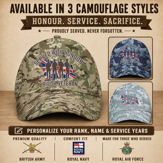 Personalized Rank, Year And Name UK Soldier/Veterans Baseball Cap - 17676576