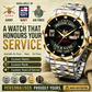 Personalized UK Soldier/Veteran with Name and Rank Diamond-Cut Bezel Watch - 1761350401