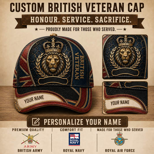 Personalized Name UK Soldier/Veterans Baseball Cap - QK1779667222