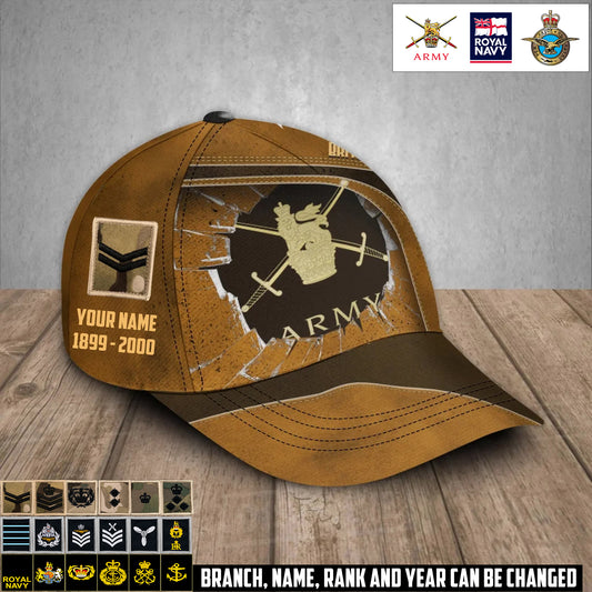 Personalized Rank, Year And Name UK Soldier/Veterans Baseball Cap - 17374176