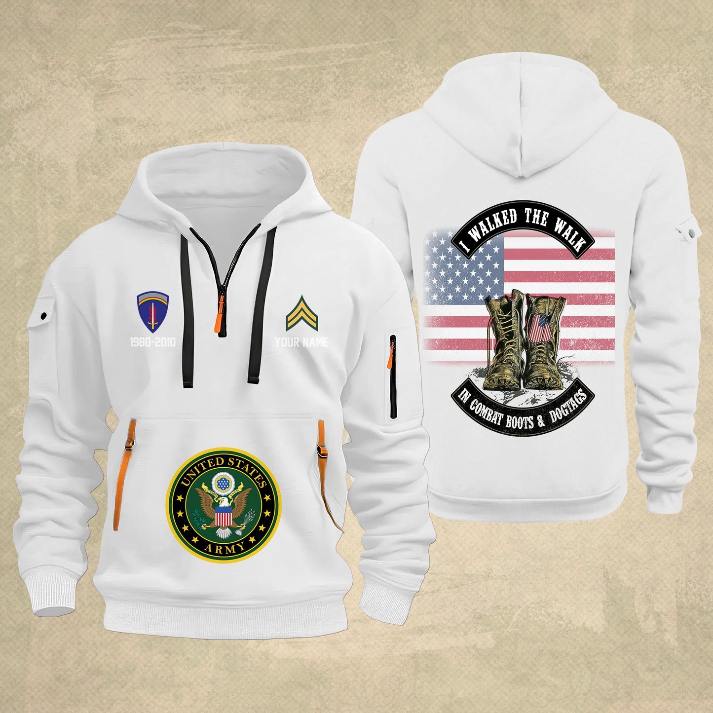 Army Division - Personalized US Soldier/ Veteran With Name And Rank Zip Hoodie Multicolor - 17349984