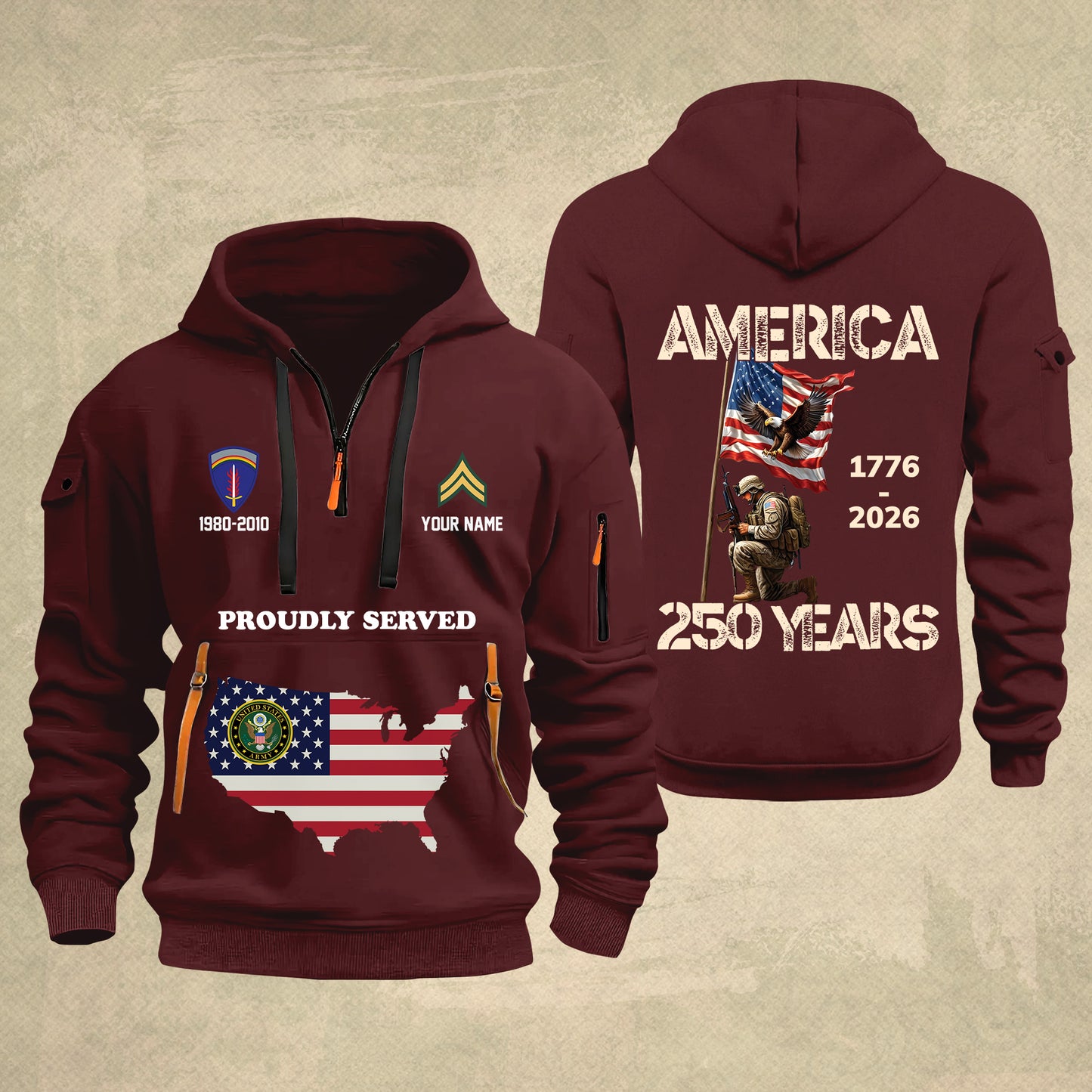 Army Division - Personalized America 250 Years Zip Hoodie Multicolor, Custom U.S. Soldier Branch Hoodie, Happy Independence Day, 4th Of July Zip Hoodie - 1769040002
