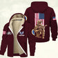 Air Force Badge - Personalized US Soldier/ Veteran With Name And Rank Hoodie Zip Velvet Coat - 17363808