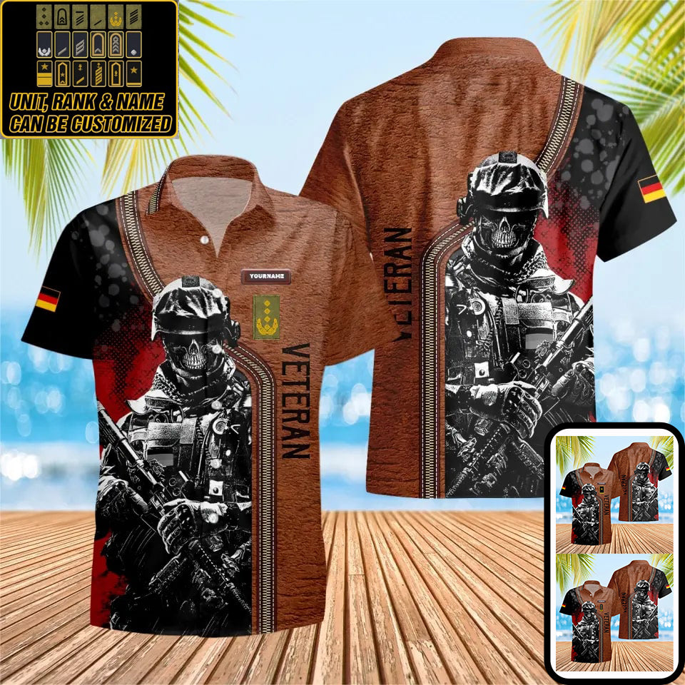 Personalized German Solider/ Veteran Camo With Name And Rank Hawaii Shirt 3D Printed - 16807392
