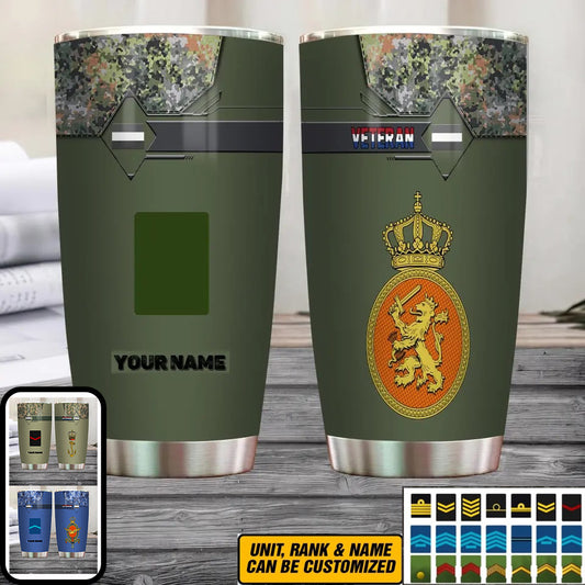 Personalized Netherlandish Veteran/Soldier With Rank And Name Camo Tumbler All Over Printed - 3004230001