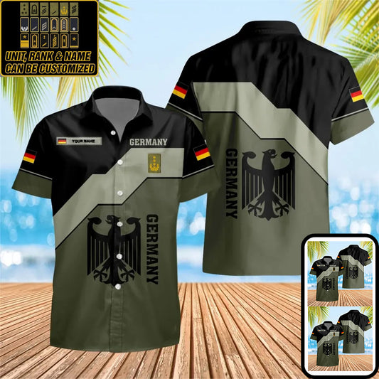 Personalized German Solider/ Veteran Camo With Name And Rank Hawaii Shirt 3D Printed - 0604230002