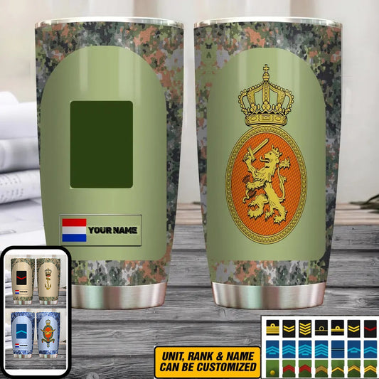 Personalized Netherlandish Veteran/Soldier With Rank And Name Camo Tumbler All Over Printed - 3004230003