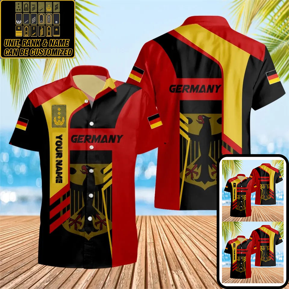 Personalized German Solider/ Veteran Camo With Name And Rank Hawaii Shirt 3D Printed - 1683504001