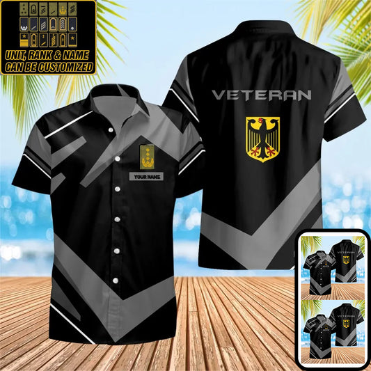 Personalized German Solider/ Veteran Camo With Name And Rank Hawaii Shirt 3D Printed - 0604230003