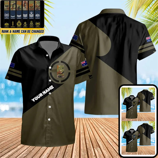 Personalized Australian Solider/ Veteran Camo With Name And Rank Hawaii Shirt 3D Printed - 0805230004