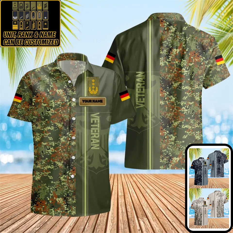 Personalized German Solider/ Veteran Camo With Name And Rank Hawaii Shirt 3D Printed - 1680739204