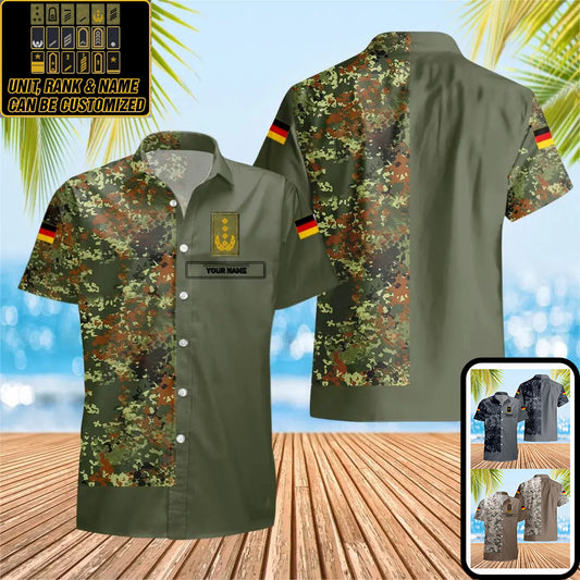 Personalized German Solider/ Veteran Camo With Name And Rank Hawaii Shirt 3D Printed - 0604230007