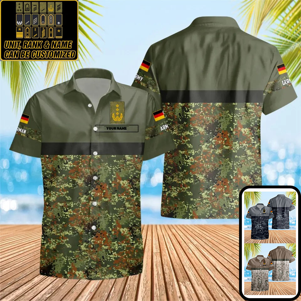 Personalized German Solider/ Veteran Camo With Name And Rank Hawaii Shirt 3D Printed - 1680739207
