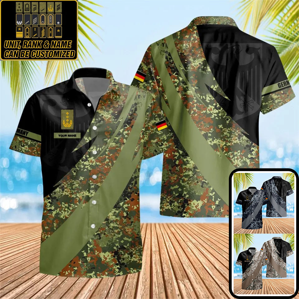 Personalized German Solider/ Veteran Camo With Name And Rank Hawaii Shirt 3D Printed - 1682812801