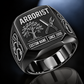 Arborist Twin Icons ring in Black, showing CUSTOM NAME and SINCE 2000