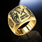 Arborist Split Emblem ring in Gold, showing CUSTOM NAME and SINCE 2000