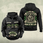 Arborist Heritage Crest Vintage Hoodie in Black, front and back views with sample chest text CUSTOM NAME and SINCE 2000, ornate arborist back crest, tree-and-rope chest graphics and lower brush-stroke motif.