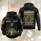 Arborist Skills and Pride Vintage Hoodie in Black, front and back views with sample text CUSTOM NAME and SINCE 2000, living-tree artwork and sleeve symbols.