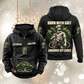 Arborist By Choice Vintage Hoodie in Black, front and back views with sample text CUSTOM NAME and SINCE 2000, tree-care motifs, and BORN WITH GRIT / ARBORIST BY CHOICE back artwork.