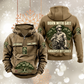 Arborist By Choice Vintage Hoodie in Kaki, front and back views with sample text CUSTOM NAME and SINCE 2000, tree-care motifs, and BORN WITH GRIT / ARBORIST BY CHOICE back artwork.