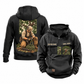 Arborist Ready Every Day Portrait Vintage Hoodie in Black, front and back views with sample text CUSTOM NAME and SINCE 2000, a living-tree canopy and kneeling arborist artwork.
