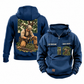 Arborist Ready Every Day Portrait Vintage Hoodie in Dark Blue, front and back views with sample text CUSTOM NAME and SINCE 2000, a living-tree canopy and kneeling arborist artwork.