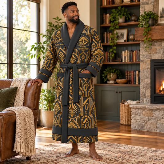 Personalized Arborist Bathrobe - Art Deco Craft lifestyle view