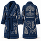 Personalized Arborist Bathrobe - Blueprint Workshop blue front and back view
