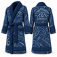 Personalized Arborist Bathrobe - Contour Lines blue front and back view