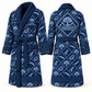 Personalized Arborist Bathrobe - Diamond Emblems blue front and back view