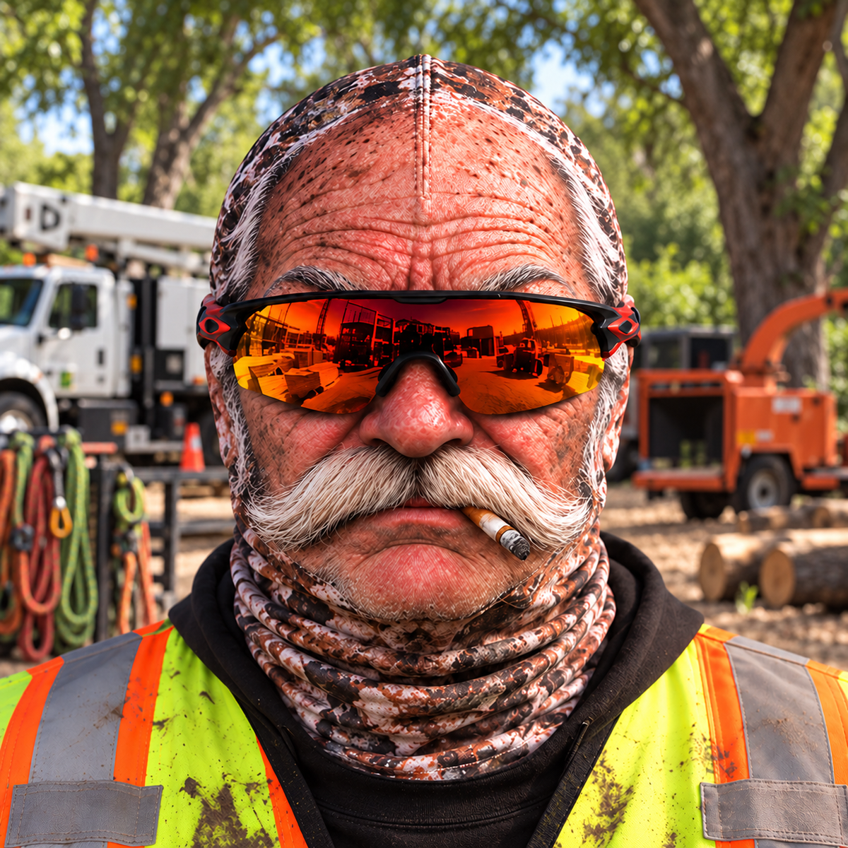 Arborist funny face balaclava - Style 1