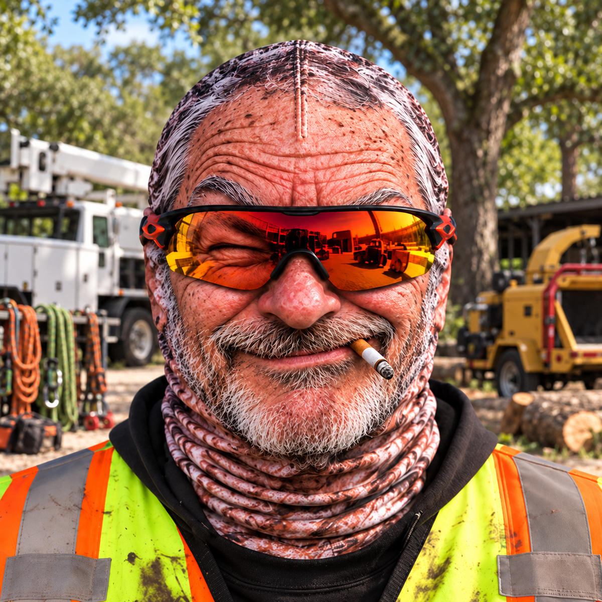 Arborist funny face balaclava - Style 4