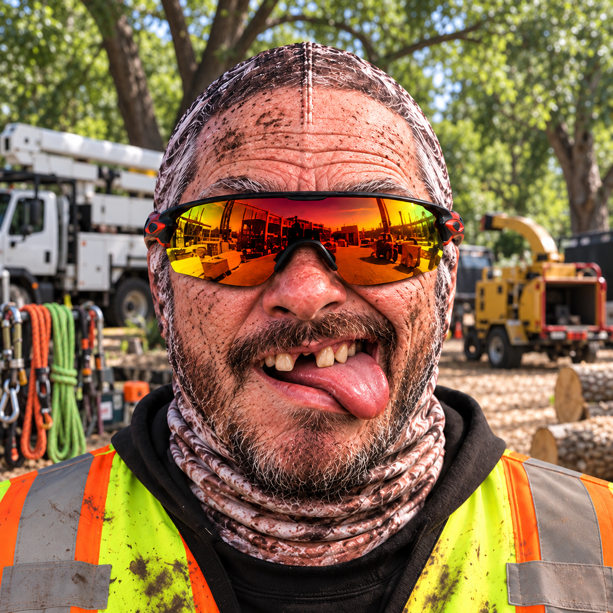 Arborist funny face balaclava - Style 9