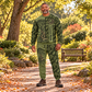 arborist occupation-themed sweater and jogger combo on a model with name and company artwork