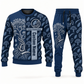 arborist occupation-themed sweater and jogger combo navy color with name and company artwork