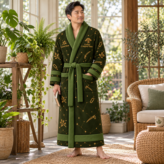Personalized Arborist Bathrobe - Night Shift lifestyle view