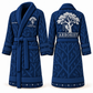 Personalized Arborist Bathrobe - Signature Silhouette blue front and back view