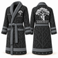 Personalized Arborist Bathrobe - Signature Silhouette slate front and back view