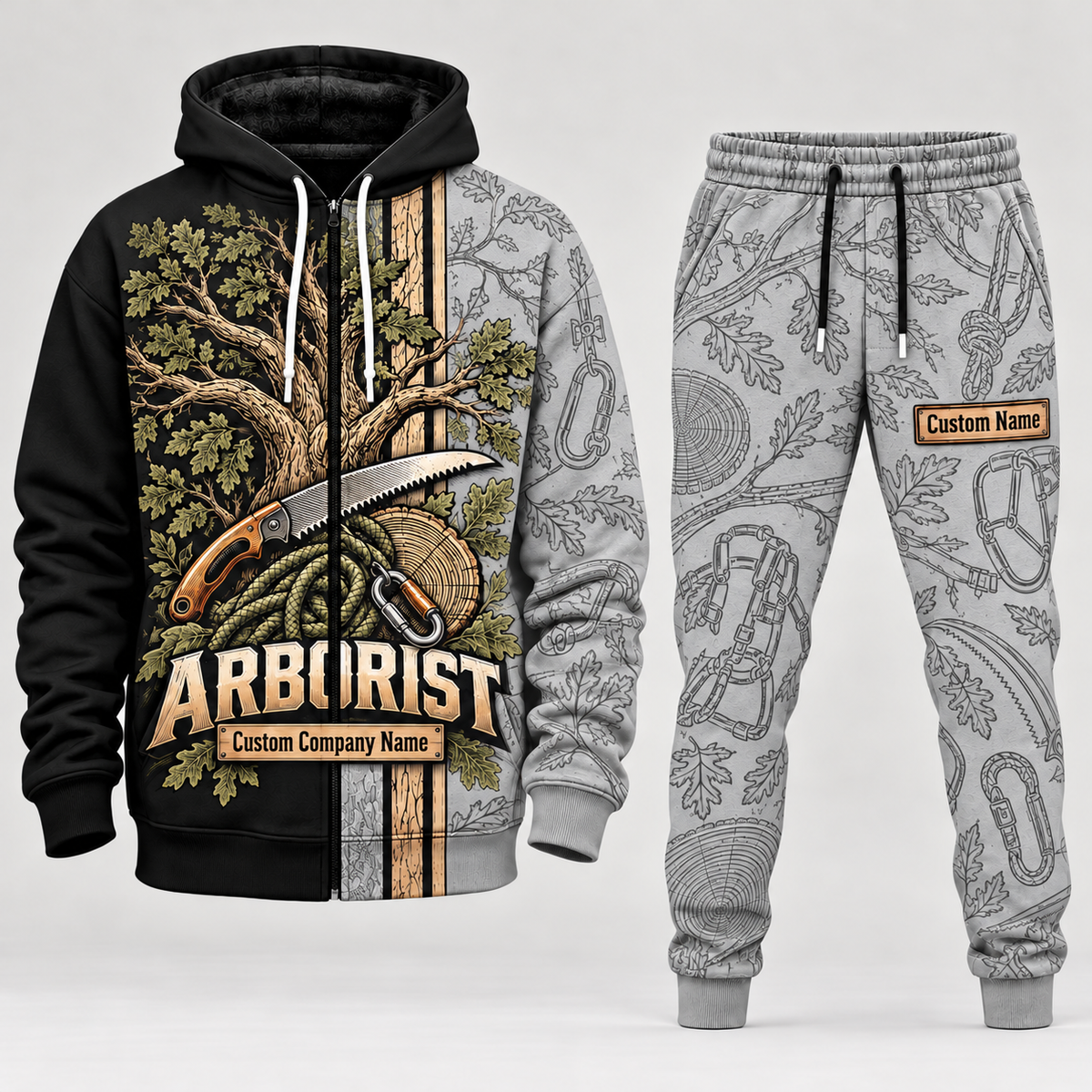 arborist full-zip hoodie and matching joggers - lightgray catalog view