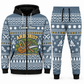 arborist blue-gray Winter Snowflake full-zip hoodie and jogger combo with Custom Name and Custom Company Name