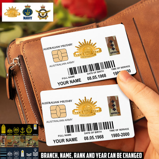Personalized Australia Soldier/ Veteran With Rank, Name And Year Aluminum Wallet Card - 17507232