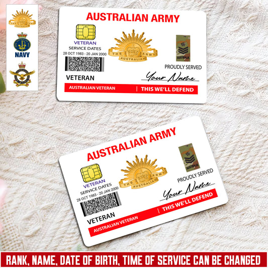 Personalized Australia Soldier/ Veteran With Rank, Name And Year Aluminum Wallet Card - 17671392